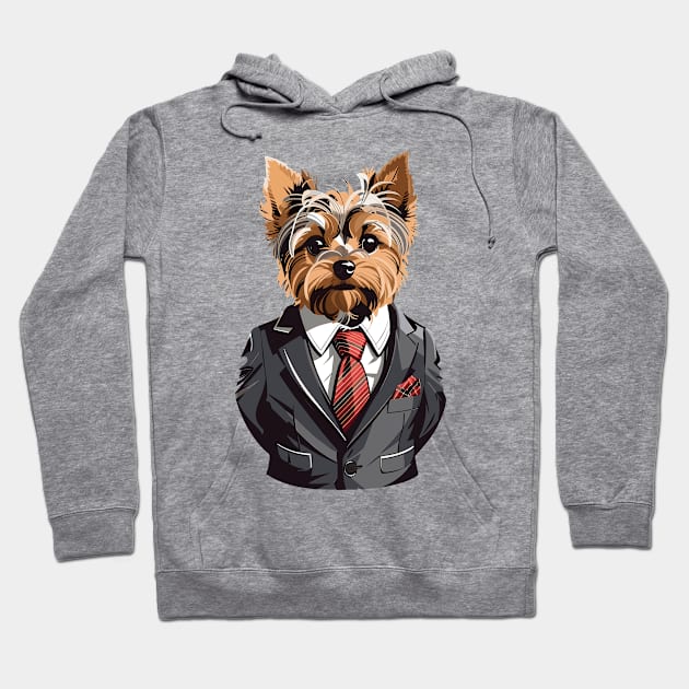 Yorkshire Terrier With Suit Hoodie by Graceful Designs